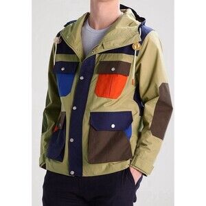POLER Summer Draft Jacket Tan Multicolor Mens Small Hooded Utility Imperfect
